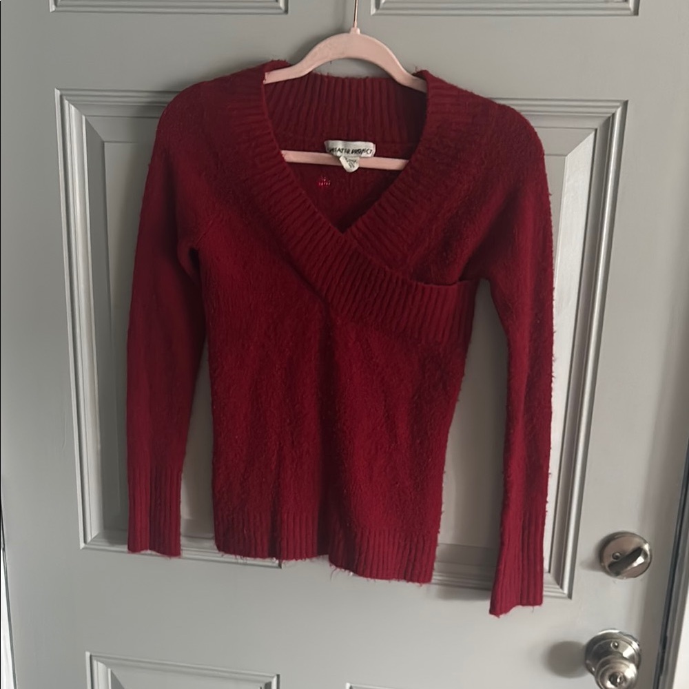 Sweater Project Red V-Neck Classic Knit
